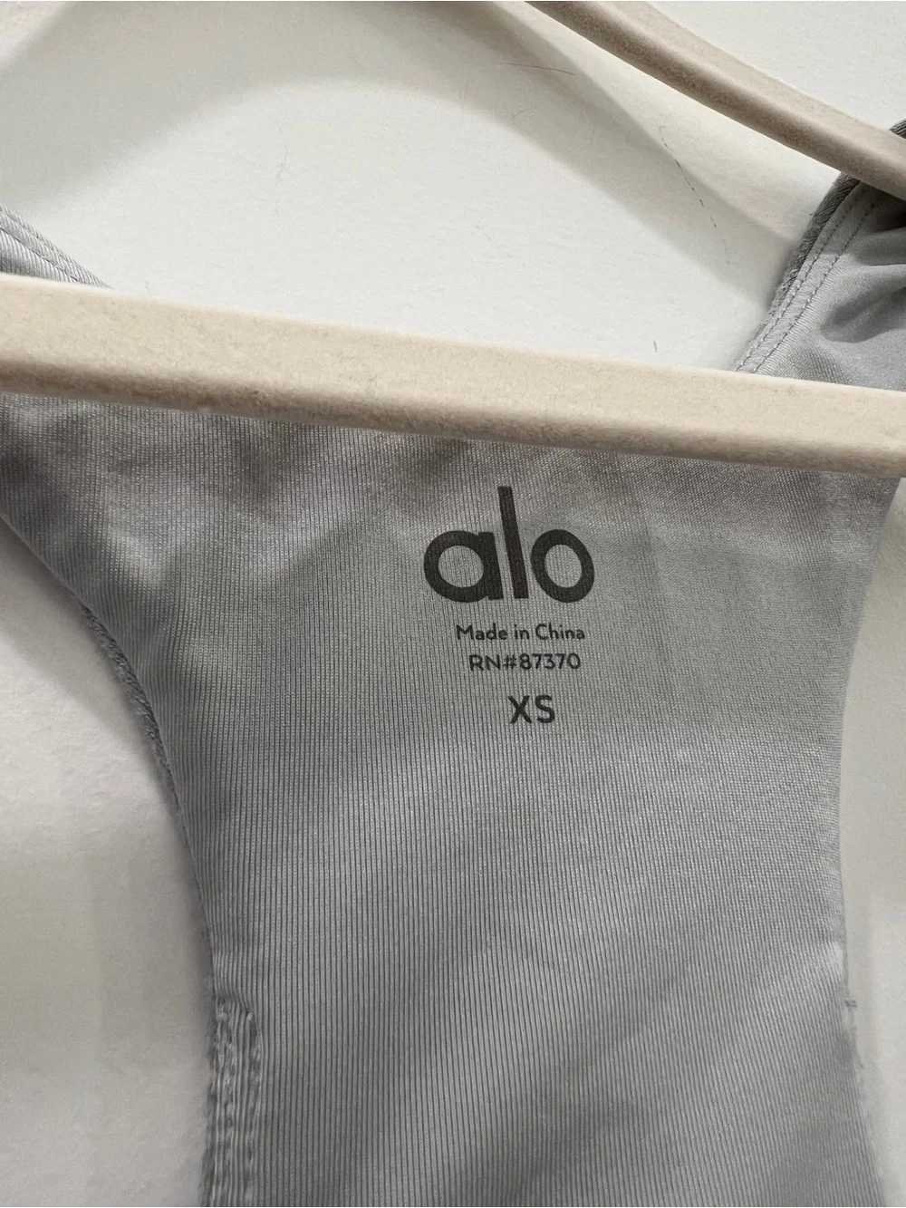 Alo Light Gray Ribbed Sports Bra - XS
